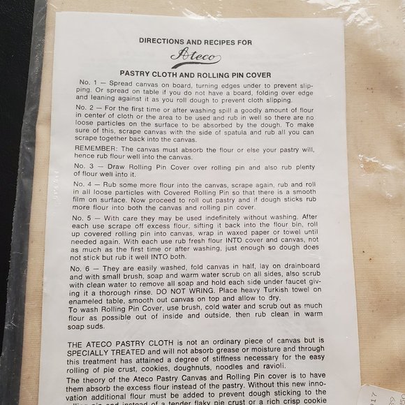 Ateco #690 Pastry Cloth and Rolling Pin Cover Set - Picture 4 of 5